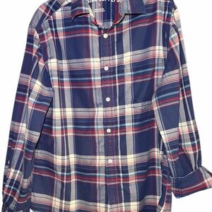 Mossimo Supply Co. Men’s Plaid Button-Up Shirt – Blue/Red – Size Large
